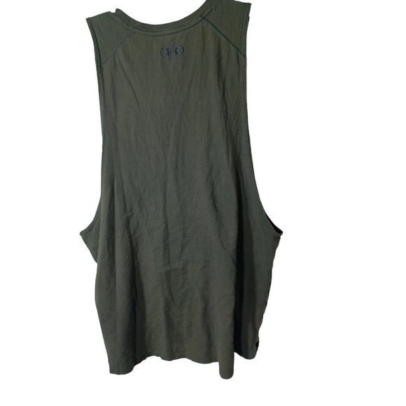 Boys Green Under Armour Tank Top Bull Head In The Center Has Holes XL - Picture 4 of 16